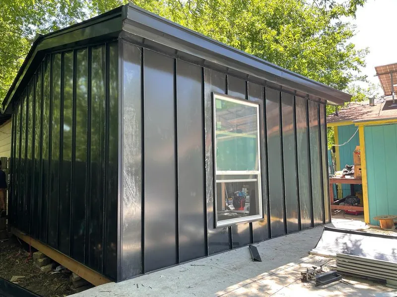 Black standing seam metal wall panels for Metal Roof Installation in Hazel Crest