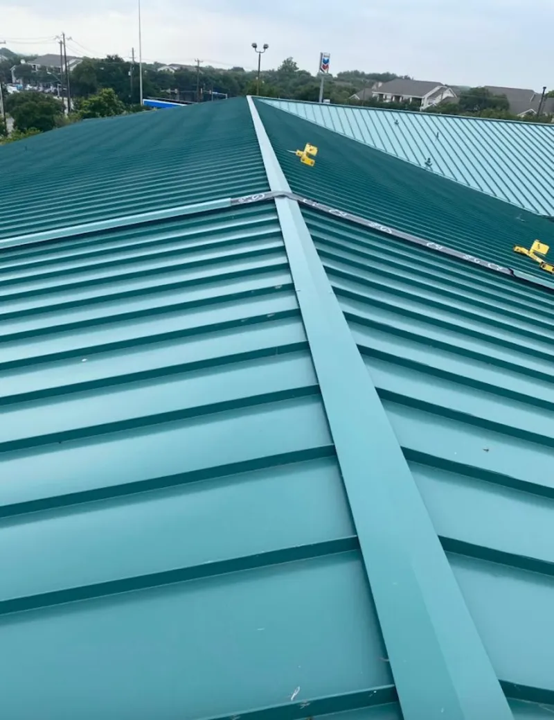 Green commercial metal roof ridge and valley for Metal Roof Repair in Hazel Crest
